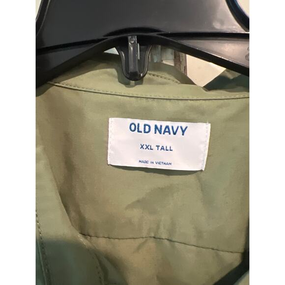 NWT Old Navy size XXL tall green nylon blend button down shirt - Picture 2 of 3